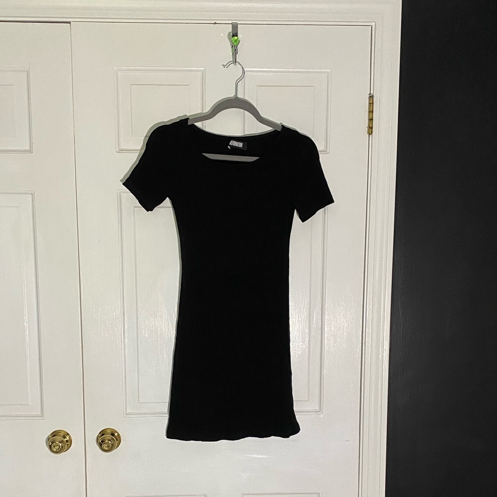 Reformation Black Ribbed Stretch Mimi Dress Medium